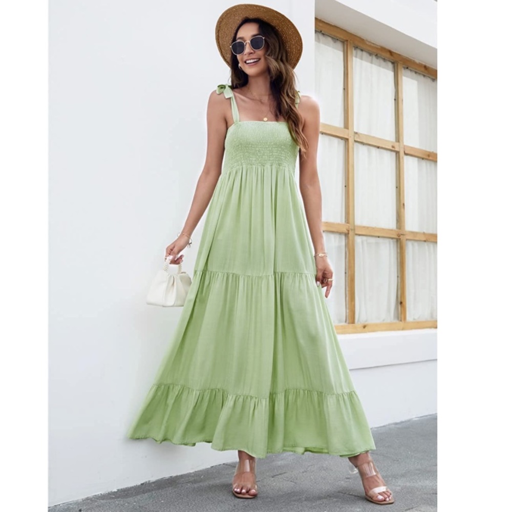 Boho Square Neck Maxi Dress